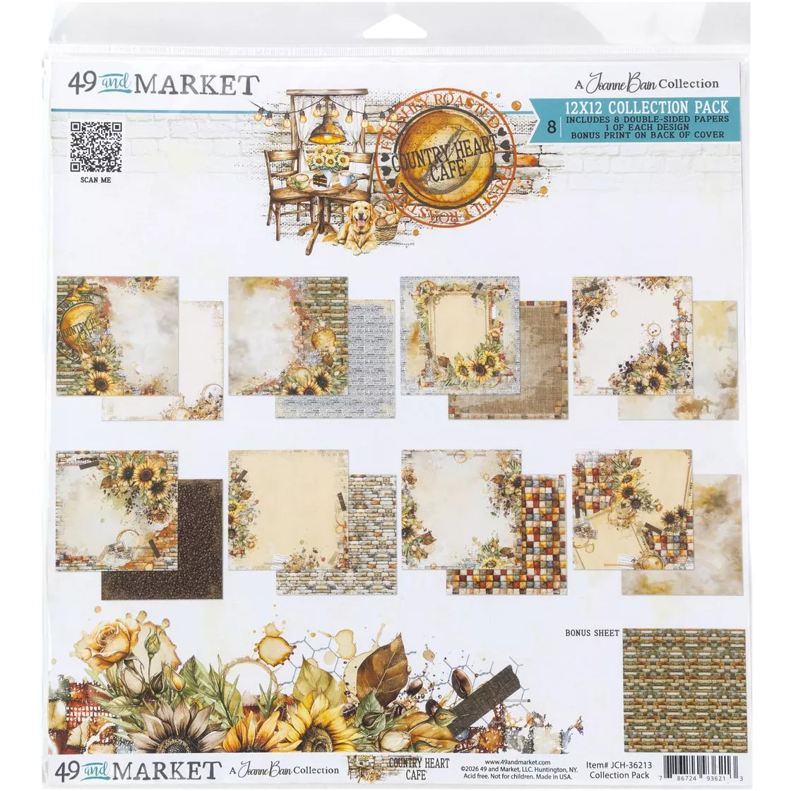 49 And Market Collection Pack 12"X12" Country Heart Cafe