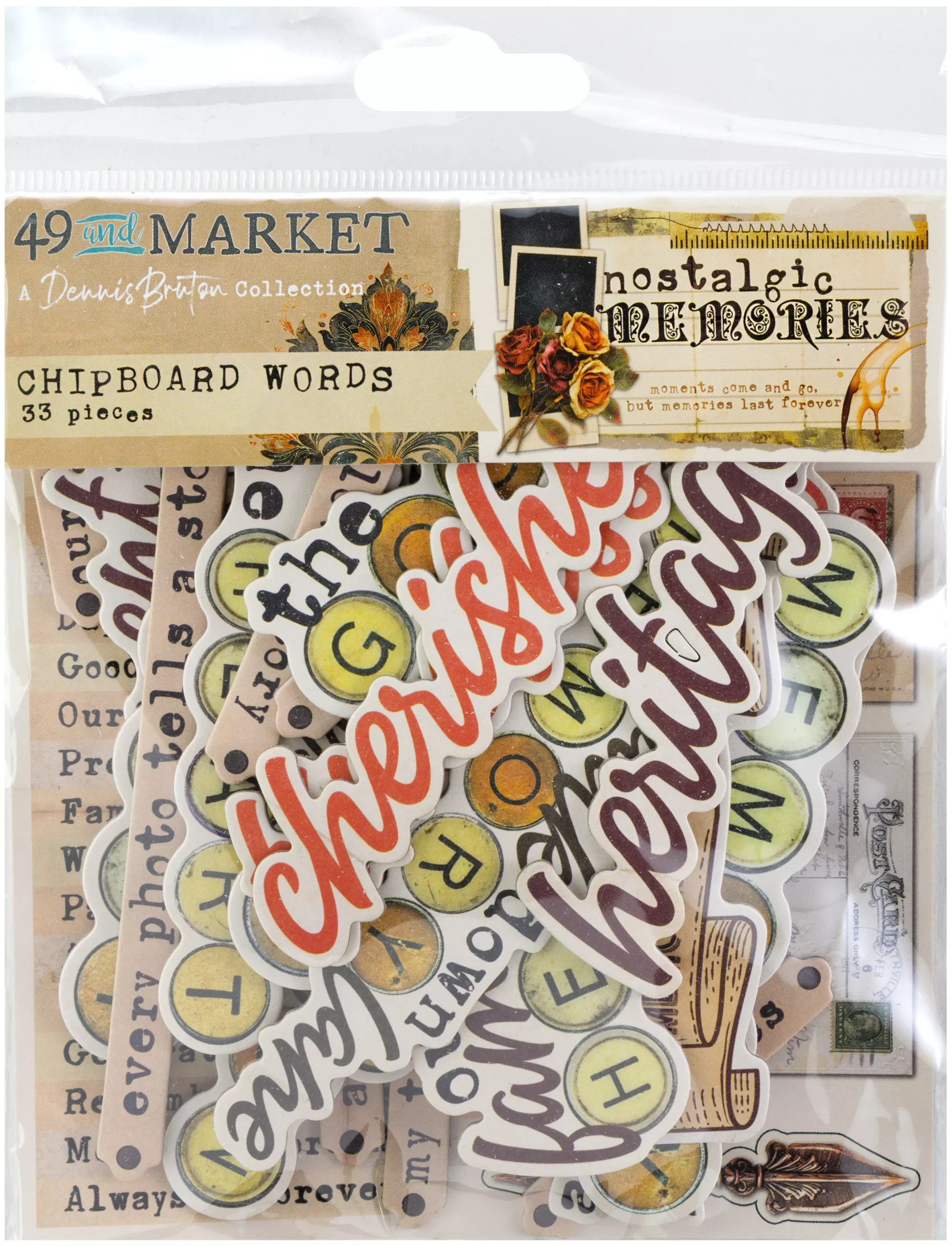 49 And Market Nostalgic Memories Chipboard Set