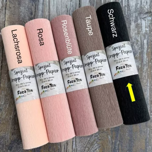 Black - Crepe Paper - Single Roll - FarbTon Papier