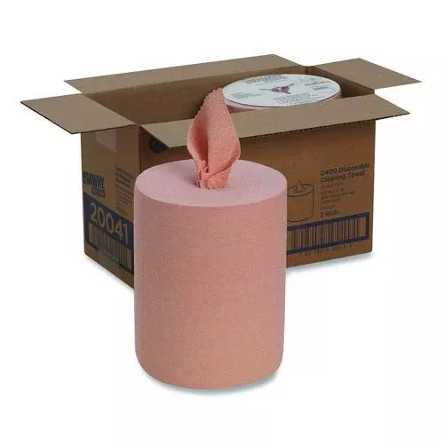 Brawny Professional 20041 Medium-Duty Wiper Refill, 1-Ply, 10 x 13, Unscented, Orange, 200/Roll, 2 Rolls/Carton