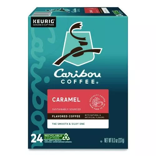Caribou Coffee 5000330787 Caramel Hideaway K-Cups, Mild Roast, 24/box