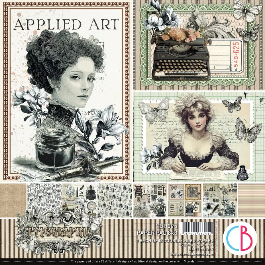 Ciao Bella Typographic 8x8 Paper Pad (CBH095)