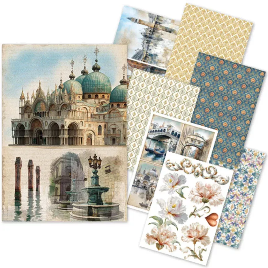 Ciao Bella A Walk in Venice A5 Rice Paper Mixed (8pcs) (CBRS034)