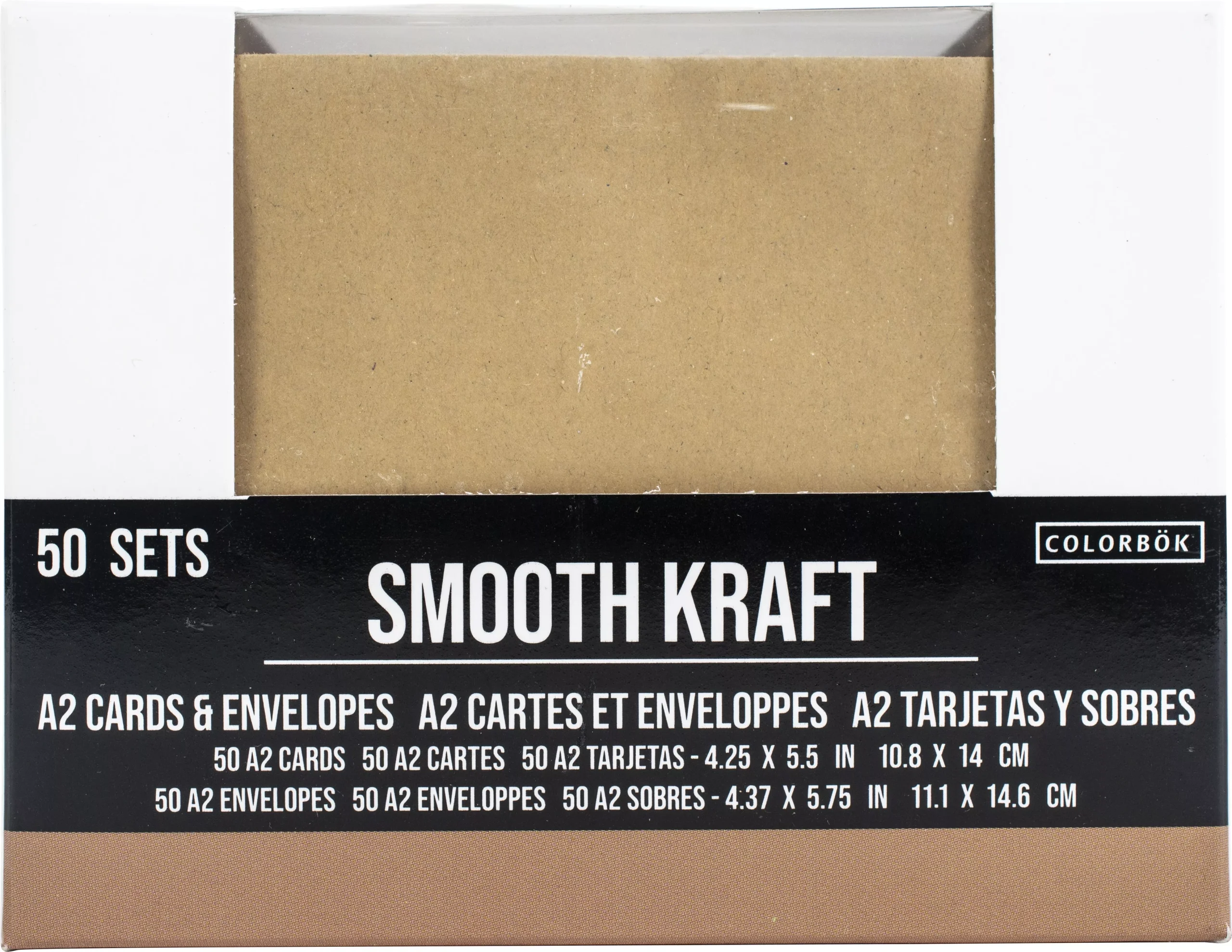 Colorbok A2 Cards W/Envelopes (4.375"X5.75") 50/Pkg Kraft