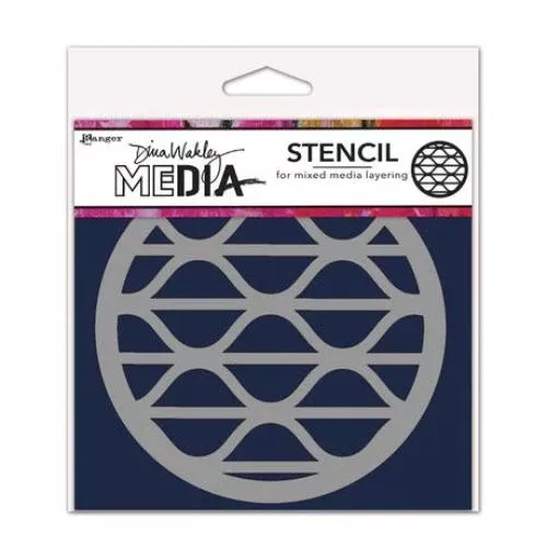 Dina Wakley MEdia Stencils 6"X6" Groovy Coaster