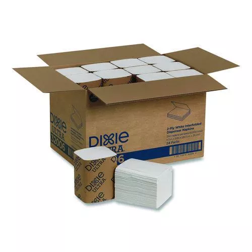 Dixie 32006 Interfold Napkin Refills 2-Ply, 6.5 x 9.78, White, 6,000/Carton