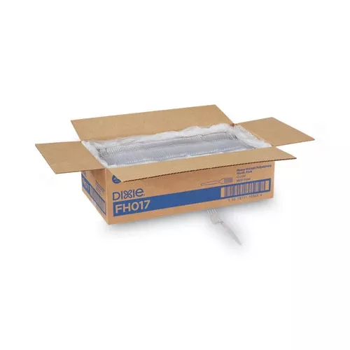 Dixie FH017 Plastic Cutlery, Heavyweight Fork, Clear, 1,000/Carton