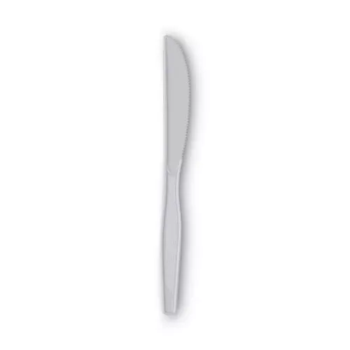 Dixie KM217 Plastic Cutlery, Heavy Mediumweight Knife, White, 1,000/Carton