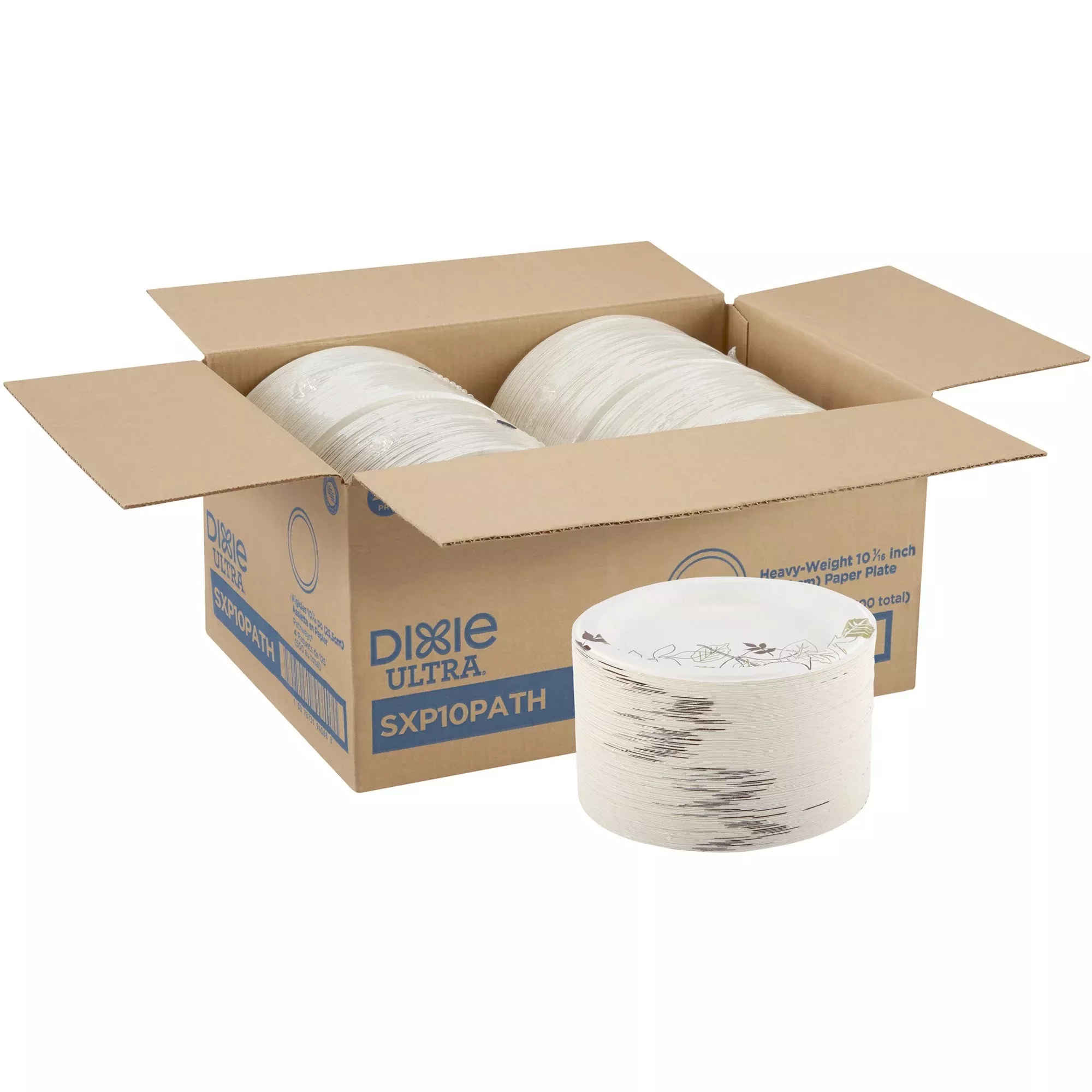 Dixie Plates,Extra Heavy Weight,10",125/PK,4PK/CT,Pathways/White