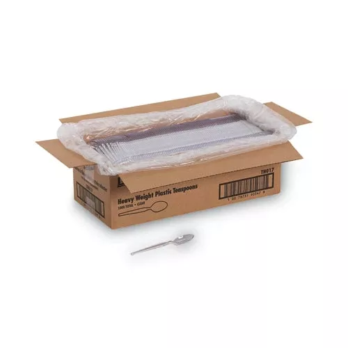 Dixie TH017 Plastic Cutlery, Heavyweight Spoon, Crystal Clear, 1,000/Carton