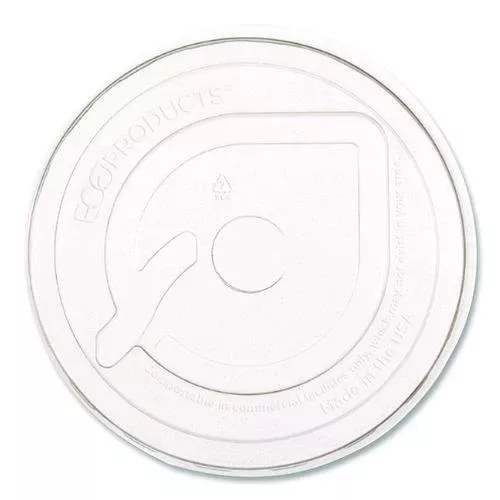 Eco-Products EP-FLCC GreenStripe Cold Cup Flat Lids, Fits 9 oz to 24 oz Cold Cups, Plastic, Clear, 100/Pack, 10 Packs/Carton