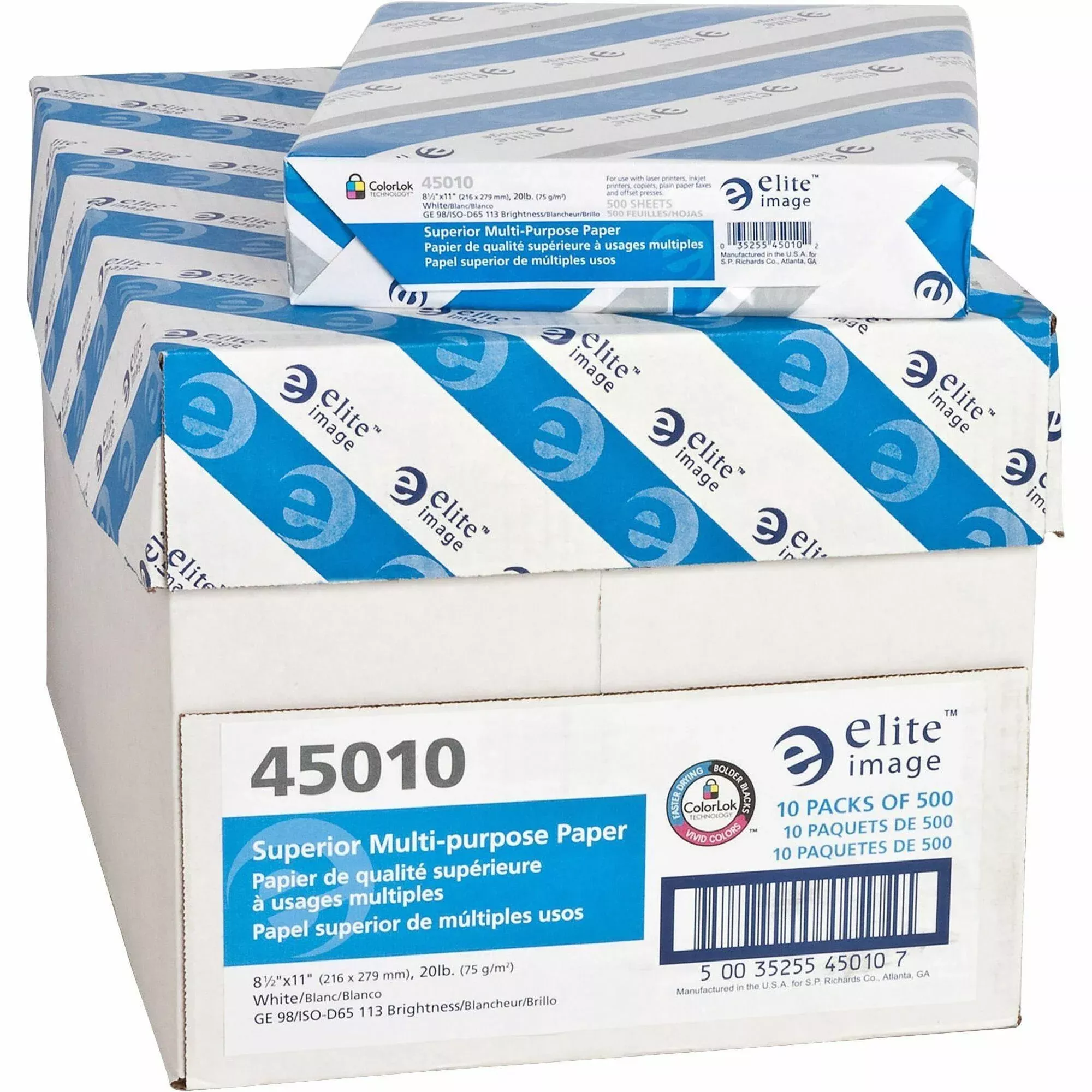 Elite Image Multipurpose Paper,98 GE,20Ib.,8-1/2"x11",500/PK,10/CT,WE