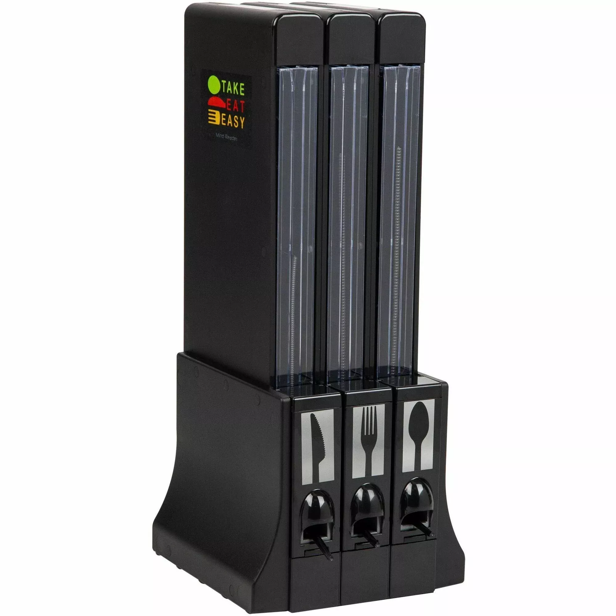 EMS Mind Reader LLC Utensil Dispenser,f/Plasticware,Acrylic,11.5"x10.25"x24",BK