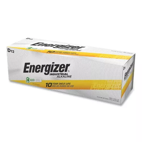 Energizer EN95 Industrial Alkaline D Batteries, 1.5 V, 12/box