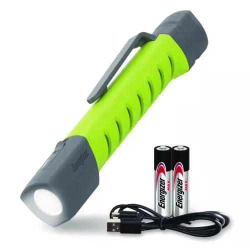 Energizer ENYPHH22 Pro Series Inspection Light, Rechargeable Lithium Ion Battery/2 AAA Batteries (Included), Gray/Green