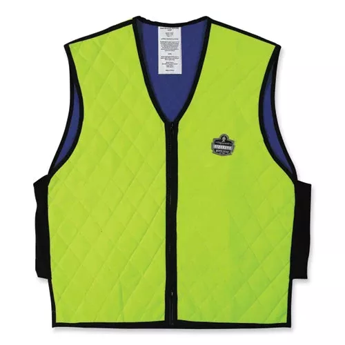 ergodyne 12535 Chill-Its 6665 Embedded Polymer Cooling Vest with Zipper, Nylon/Polymer, X-Large, Lime