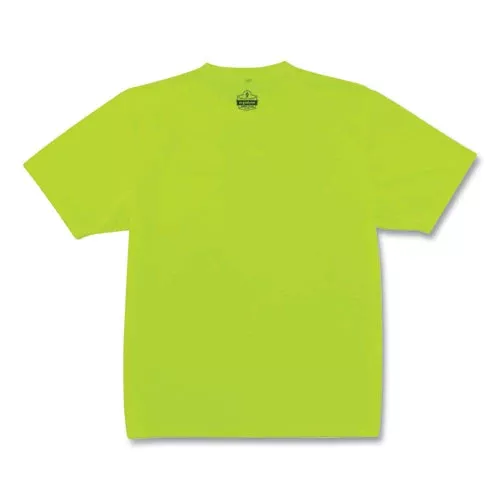 ergodyne 21552 GloWear 8089 Non-Certified Hi-Vis T-Shirt, Polyester, Small, Lime