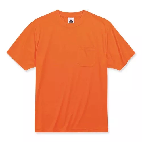 ergodyne 21563 GloWear 8089 Non-Certified Hi-Vis T-Shirt, Polyester, Medium, Orange