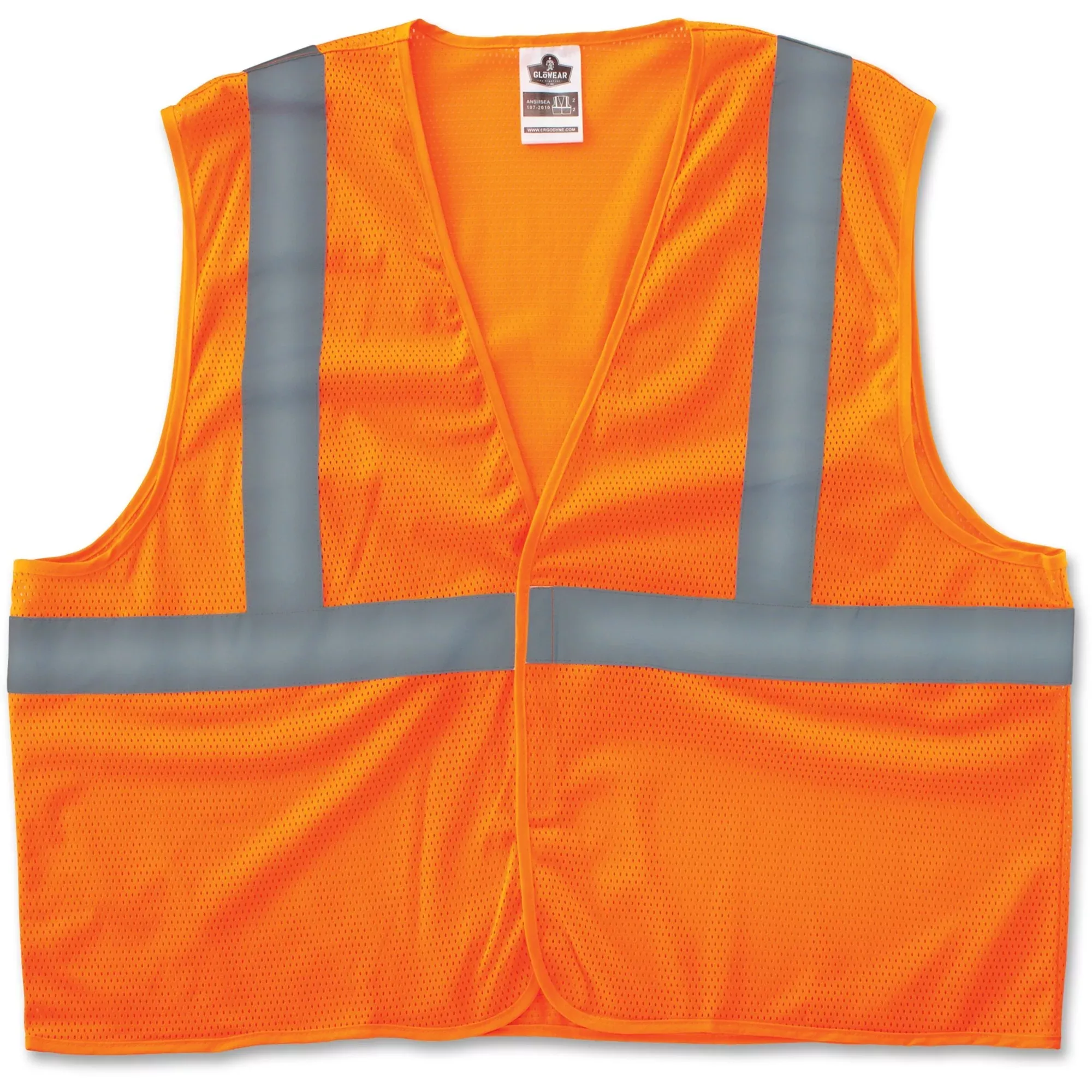 ergodyne GloWear 8205HL Type R Class 2 Super Econo Mesh Vest, 2X-Large to 3X-Large, Orange