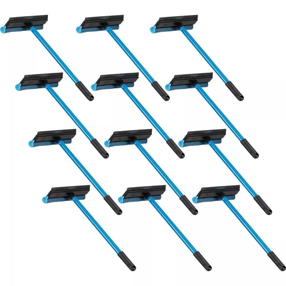 Ettore Products Auto Squeegee, w/Scrubber, 8"W Head, 21"L Handle, 12/CT, BE