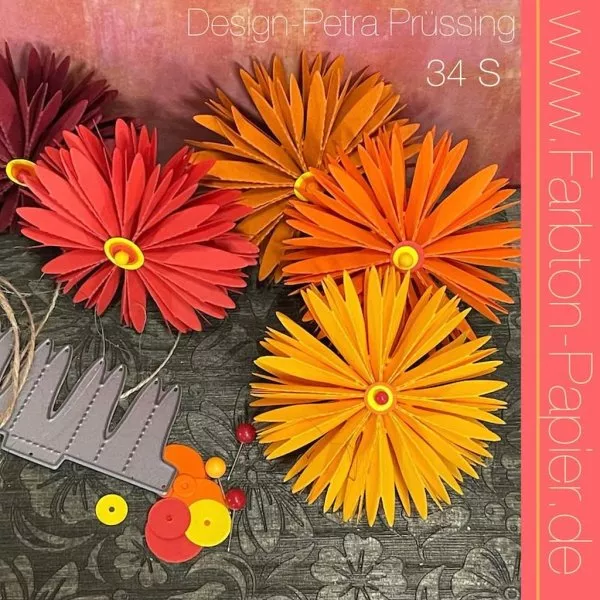 Faltblume Nr. 34 S - Die Set - FarbTon Papier
