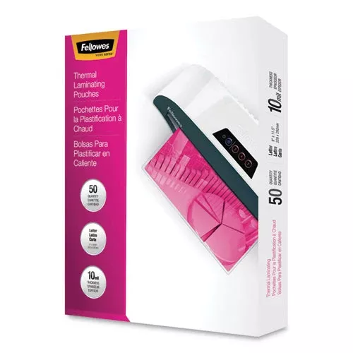 Fellowes 52042 Laminating Pouches, 10 Mil, 9" X 11.5", Gloss Clear, 50/pack