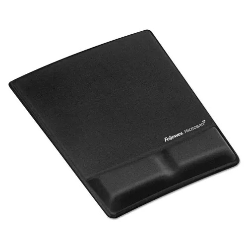 Fellowes 9181201 Ergonomic Memory Foam Wrist Support with Attached Mouse Pad, 8.25 x 9.87, Black