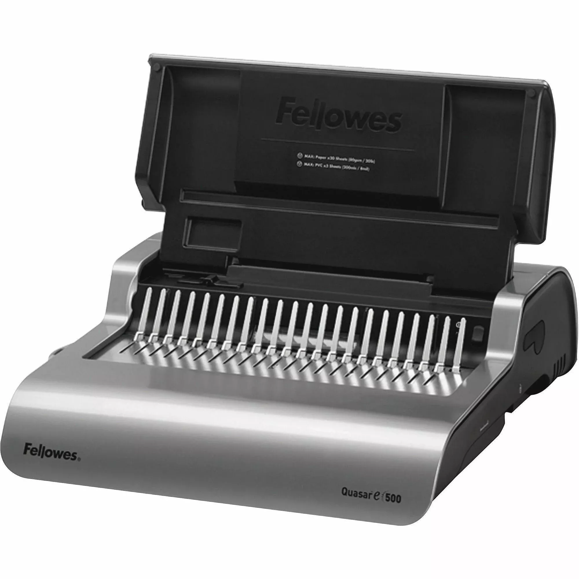 Fellowes Quasar 500 Electric Comb Binding System, 500 Sheets, 16.88 X 15.38 X 5.13, Metallic Gray