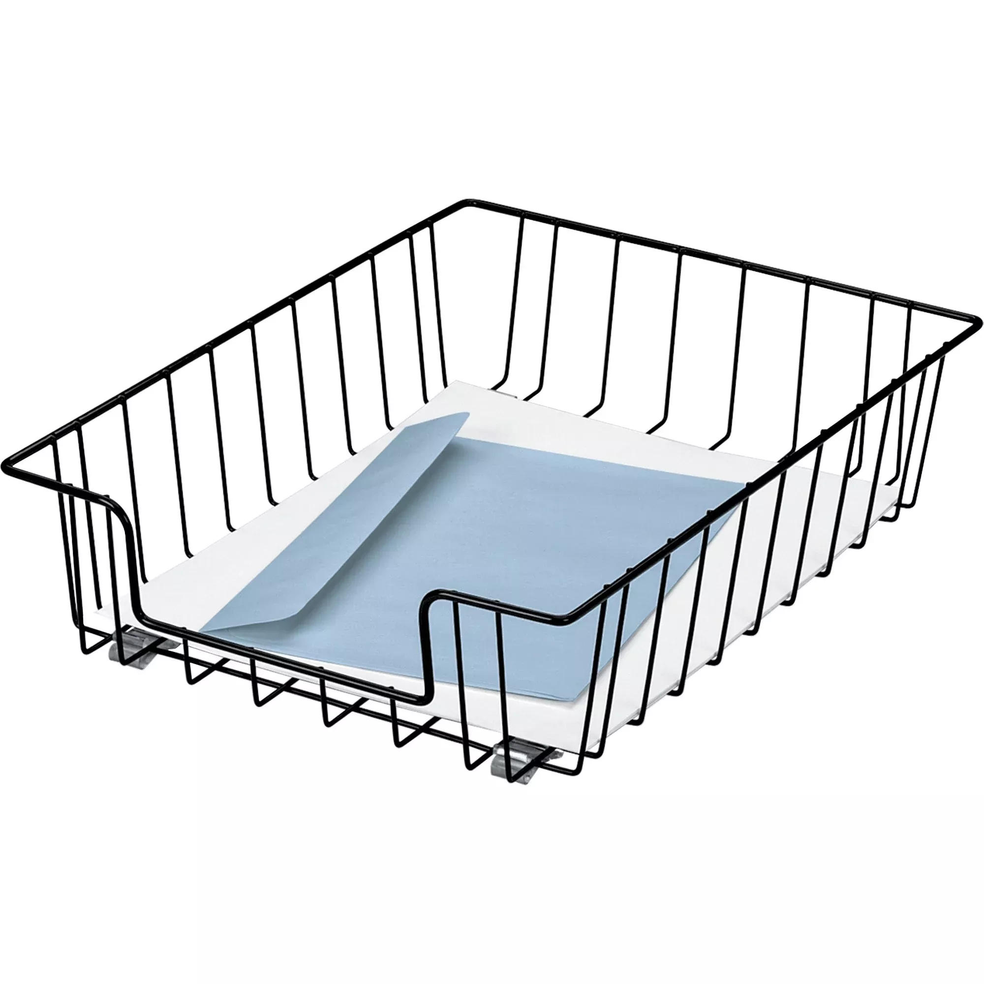 Fellowes Wire Desk Tray Organizer, 1 Section, Letter Size Files, 10" X 14.13" X 3", Black