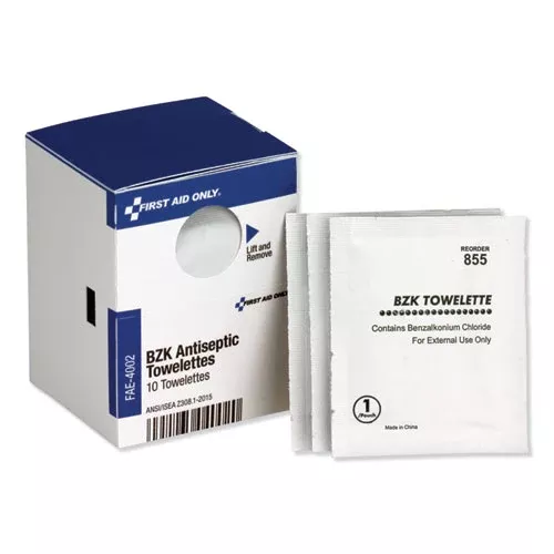 First Aid Only FAE-4002 Smartcompliance Antiseptic Cleansing Wipes, 10/box