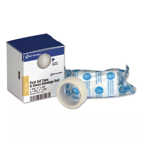 First Aid Only FAE-6003 Smartcompliance First Aid Tape/gauze Roll Combo, 0.5" X 5 Yd Tape, 2" X 4 Yd Gauze