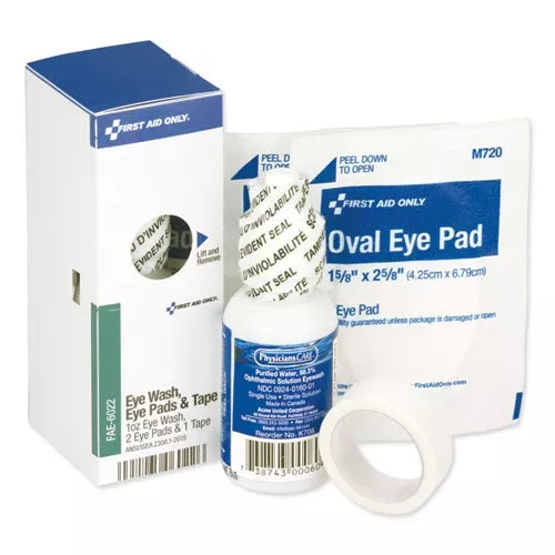 First Aid Only FAE-6022 SmartCompliance Eyewash with Eyepads and Adhesive Tape Refill, 4 Pieces