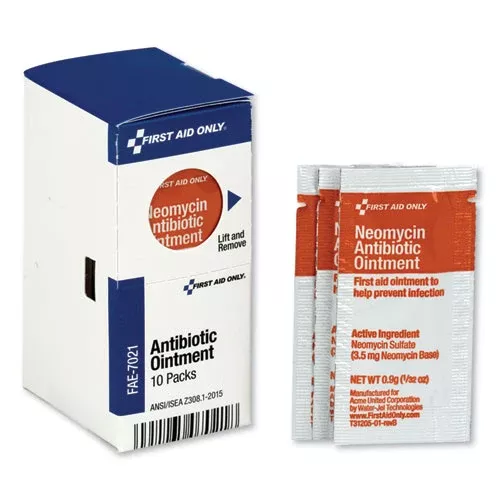 First Aid Only FAE-7021 Smartcompliance Antibiotic Ointment, 0.9 G Packet, 10/box