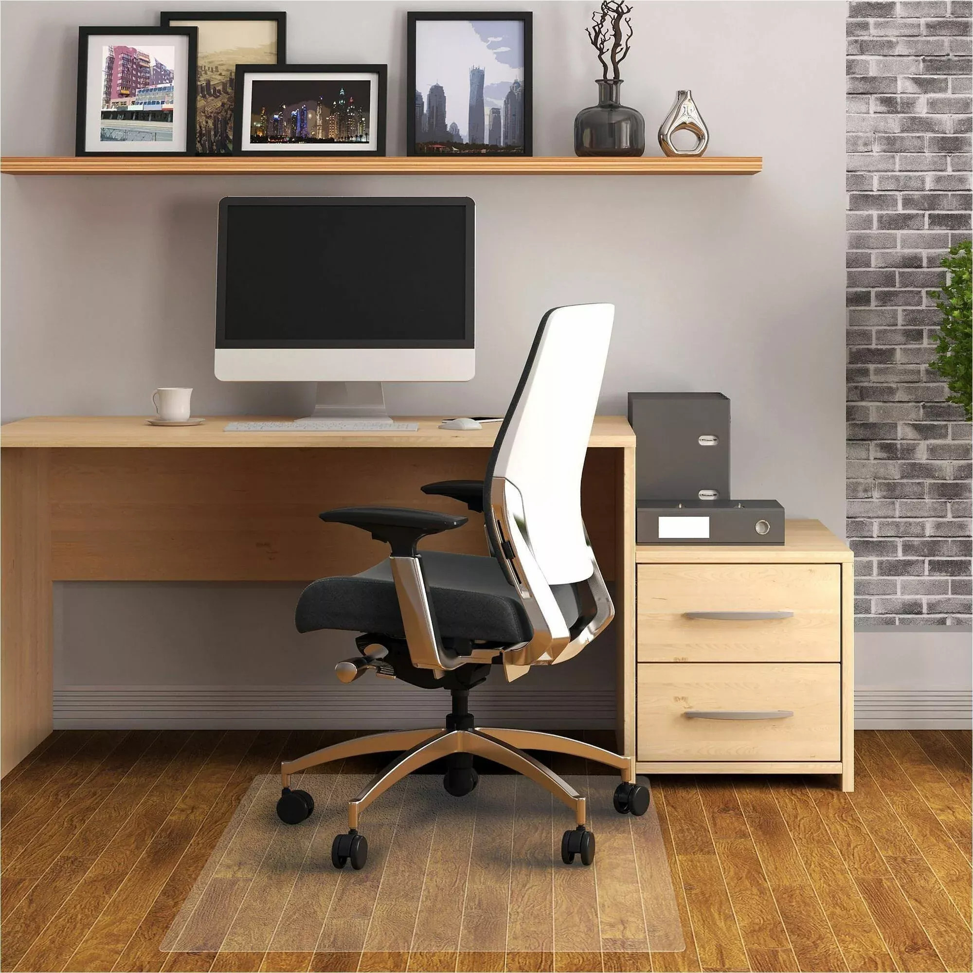 Floortex Chair Mat, f/ Hard Floors, 48"Wx60"L, Clear