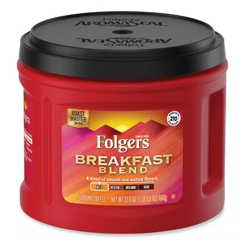 Folgers SMU30440 Breakfast Blend Ground Coffee, 22.6 oz Canister