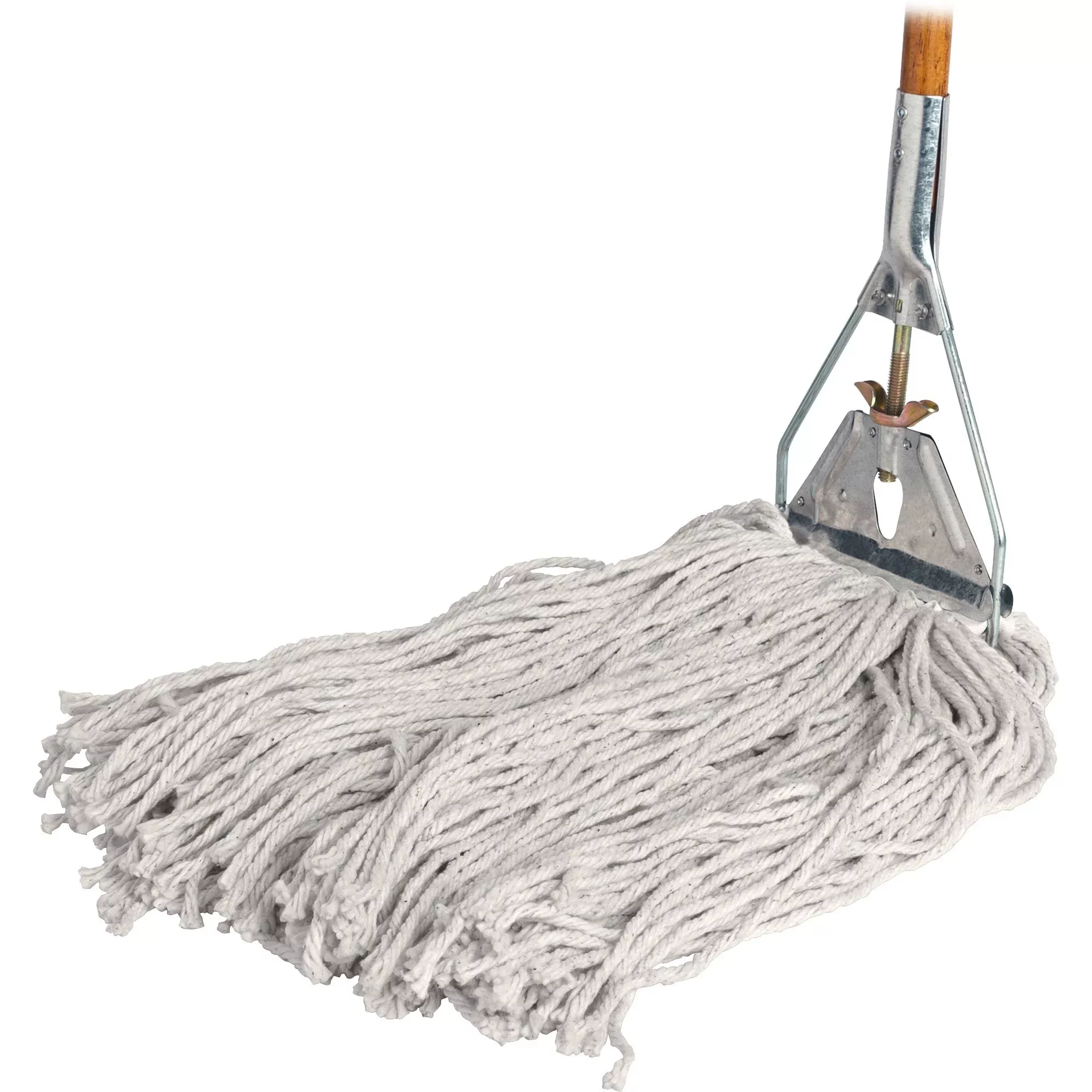 Genuine Joe Complete Mop, 4-Ply, 15/16"x60" Wood Handle, 24 oz Head