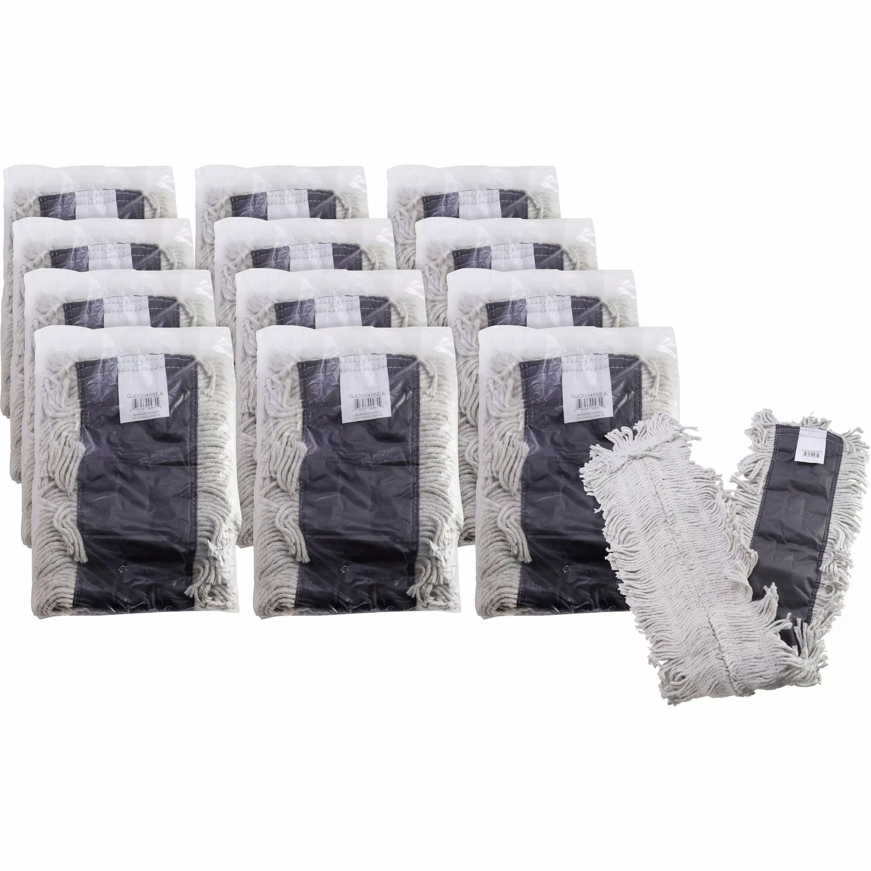 Genuine Joe Dust Mop Refill, Cotton, Disposable, 48"x5", 12/CT, Natural
