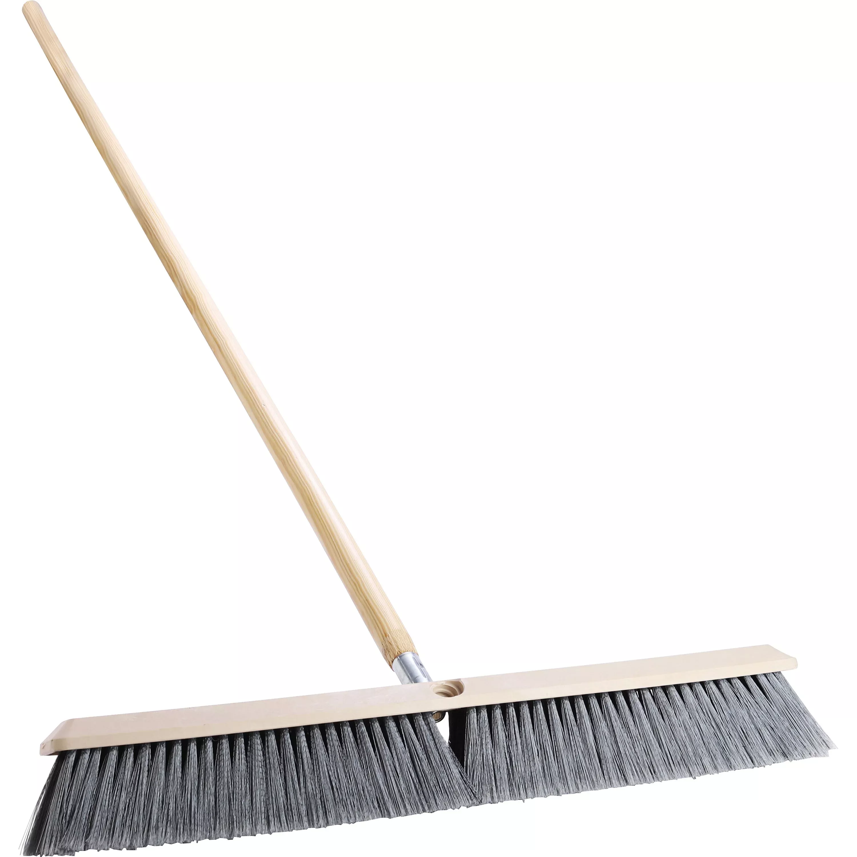Genuine Joe Floor Sweep w/ Handle, 24"W,Heavy-Duty, 1-1/8"x60"handle