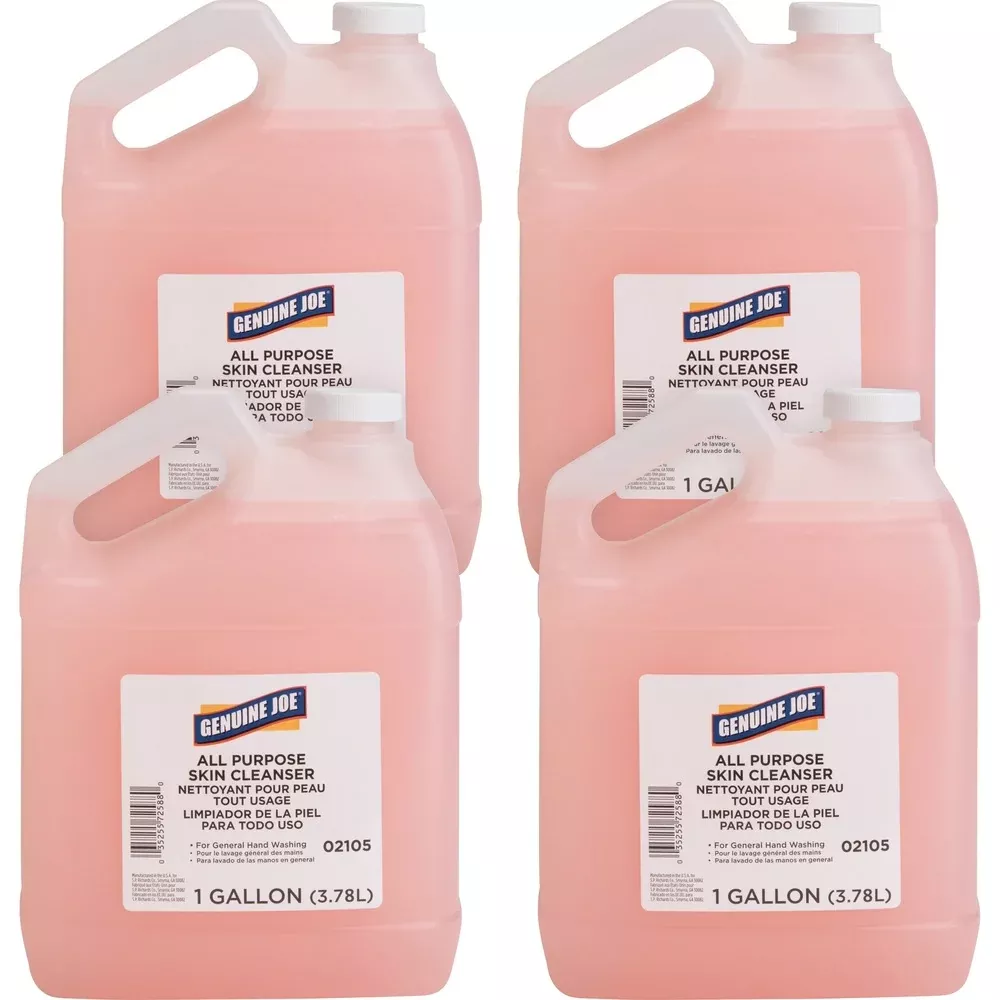 Genuine Joe Hand Soap Lotion, Dispenser Refill, 1Gal, 4/CT, Pink
