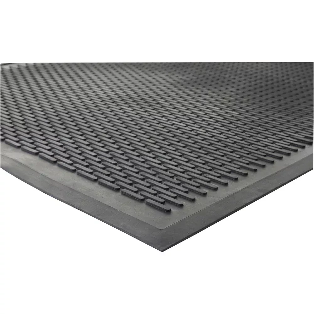 Genuine Joe Scraper Mat, Outdoor, Rubber, Traps Dirt/Grime, 3'x5', Black