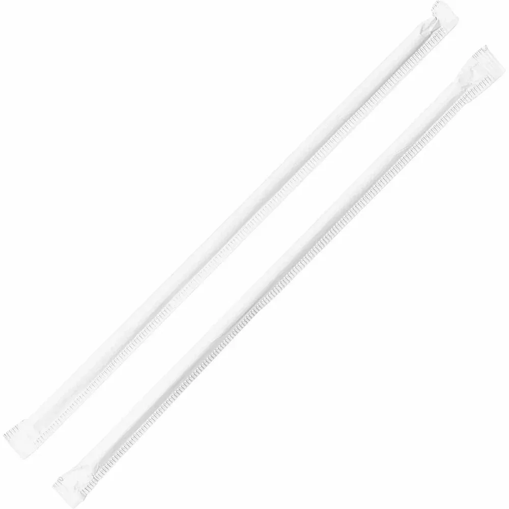 Genuine Joe Straws,Individually Wrapped,7-3/4",500/BX,Translucent