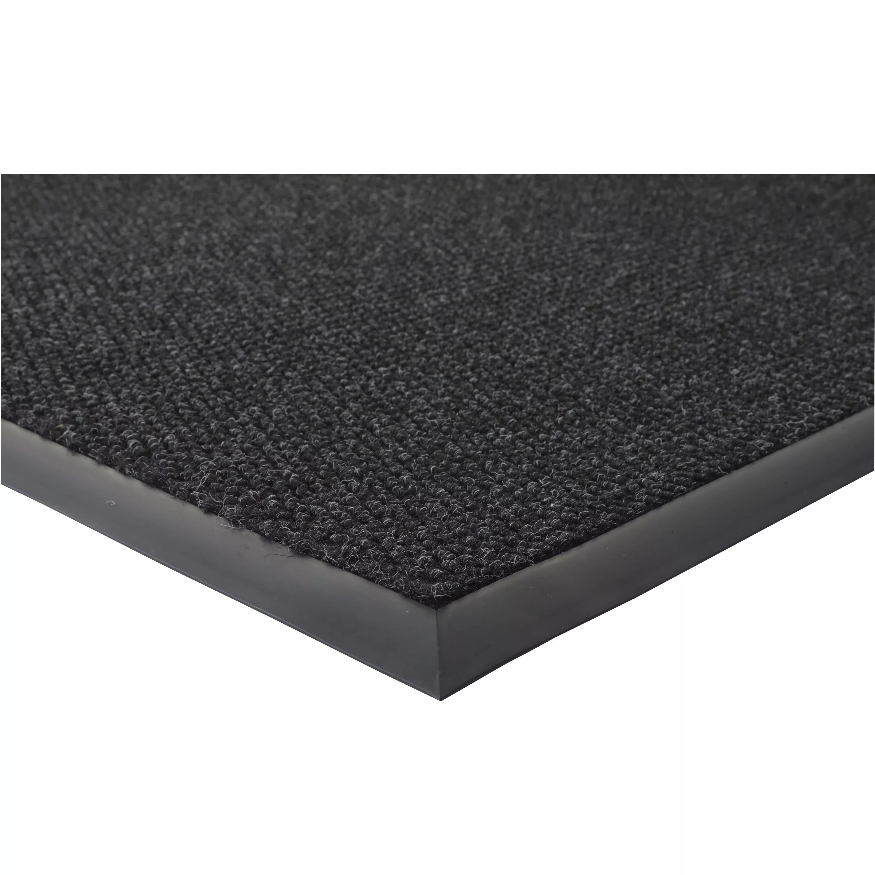 Genuine Joe Wiper/Scraper Indoor Floor Mat, 4"x6", Charcoal Black