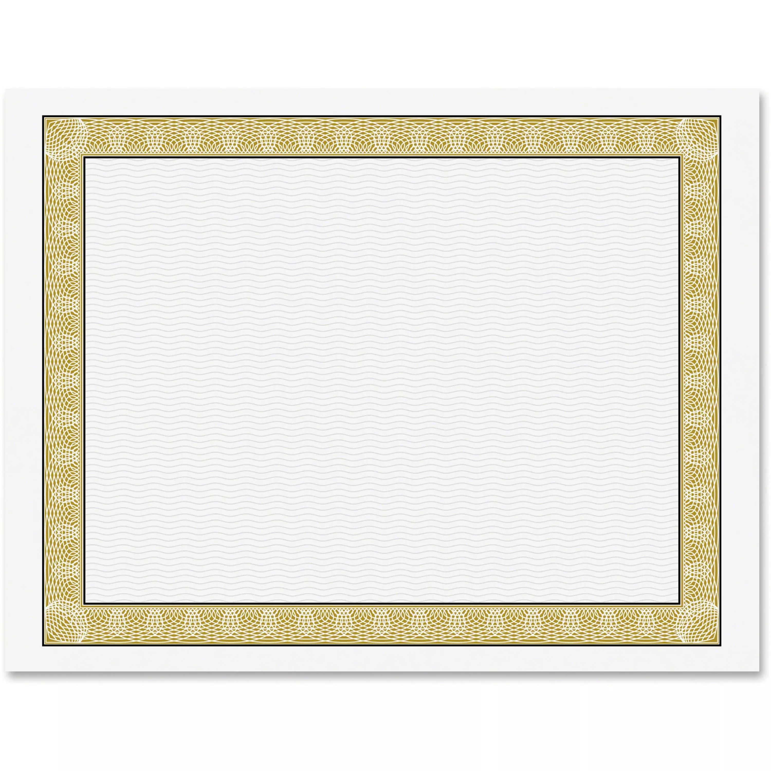 Geographics Archival Quality Parchment Paper Certificates, 11 X 8.5, Horizontal Orientation, Natural With White Diplomat Border, 50/pack