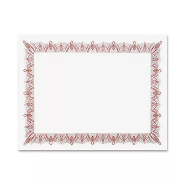 Geographics Blank Certificates, 11"x8-1/2", 25/PK, Gld Seal/Classic Red