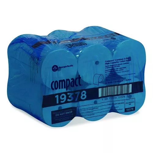 Georgia Pacific Professional 19378 Compact Coreless Bath Tissue, Septic Safe, 2-Ply, White, 1,500 Sheets/Roll, 18 Rolls/Carton