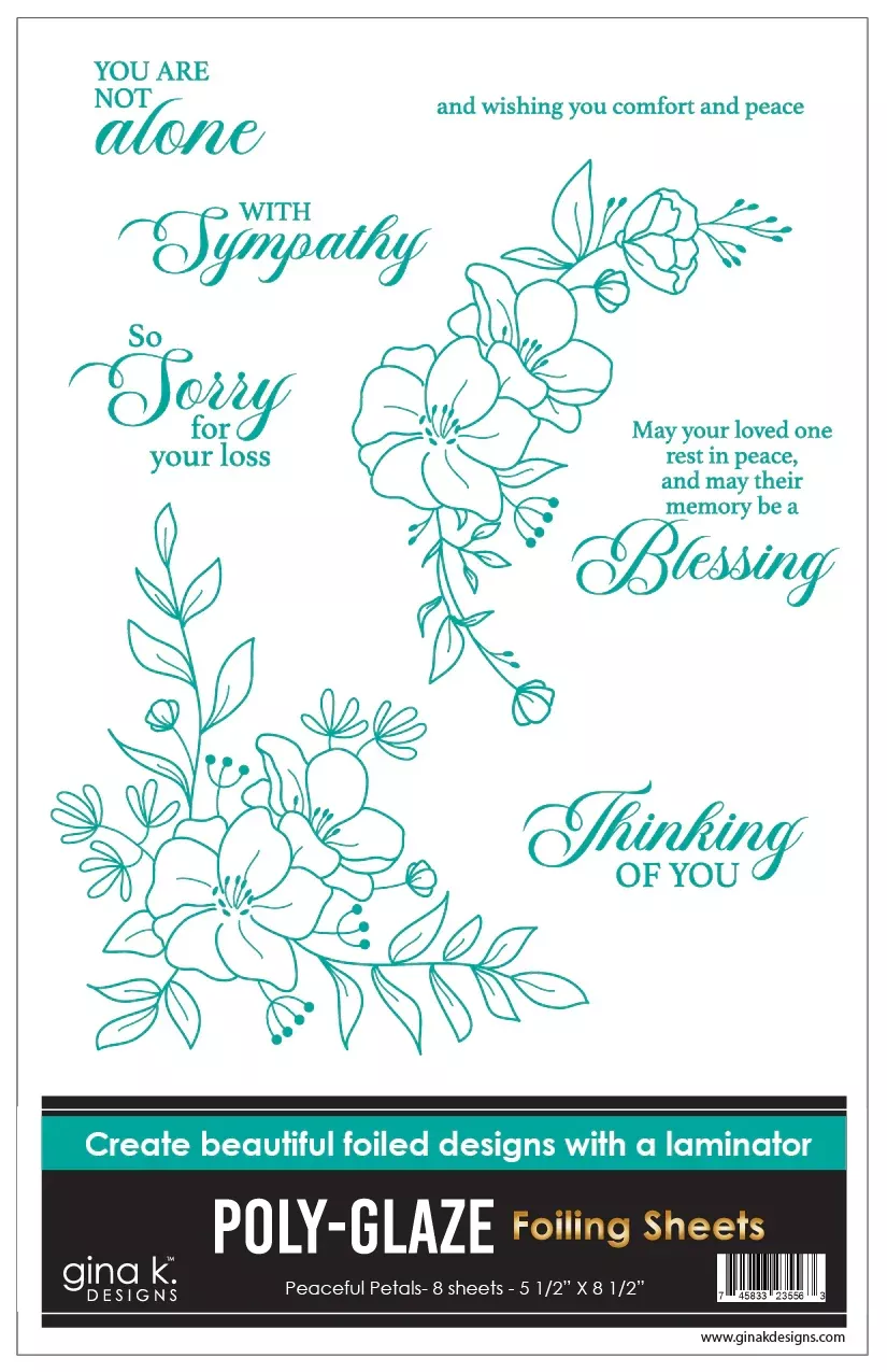 Gina K Design POLY-GLAZE Foiling Sheets Peaceful Petals (PGF53)