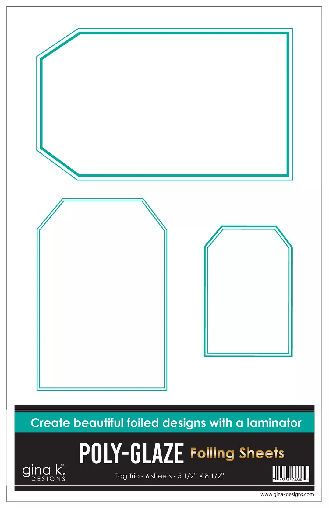 Gina K Design POLY-GLAZE Foiling Sheets- Tag Trio