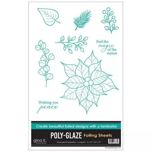 Gina K Designs POLY-GLAZE Foiling Sheets- Peaceful Poinsettia