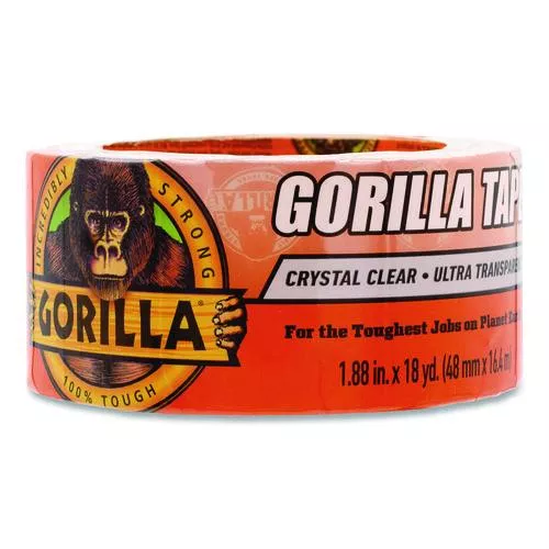 Gorilla 6060002 Crystal Clear Tape, 3" Core, 1.88" x 18 yds