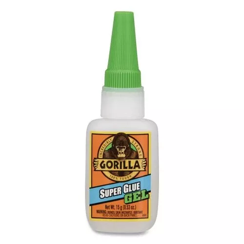 Gorilla 7600101 Super Glue Gel, 0.53 Oz, Dries Clear